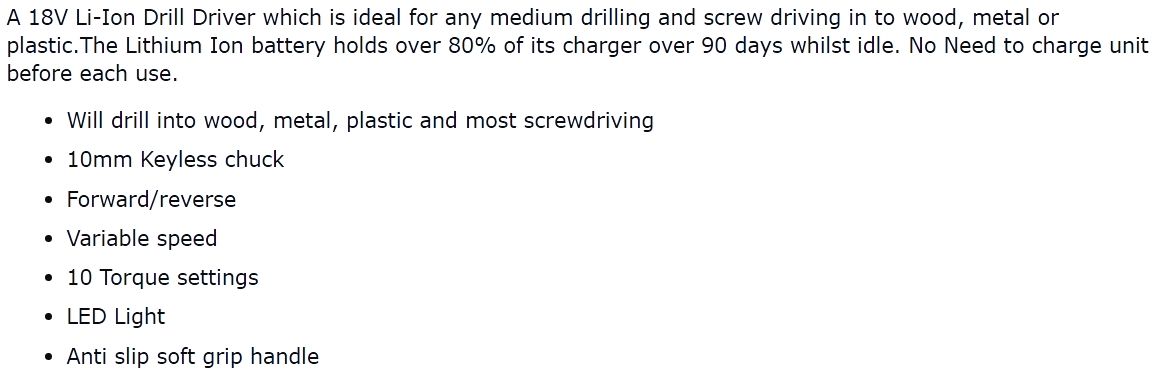 מברגה מקדחה נטענת בלק אנד דקר BLACK & DECKER BDCDC18 18V TEXT